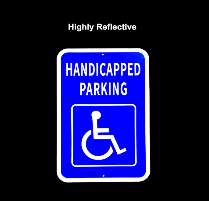 Handicap Parking Sign, Handicap Signs for Parking, Large 12 x 18 Inches .040 Alu