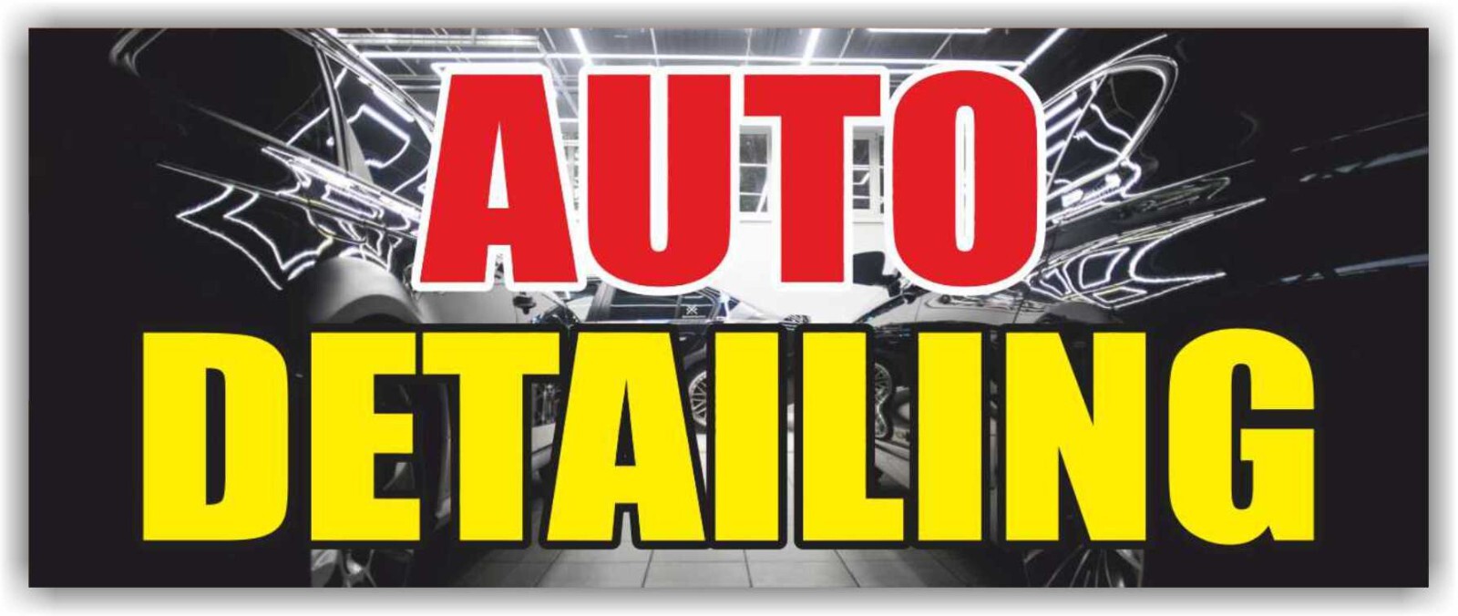 AUTO DETAILING Advertising Banner Vinyl Mesh Sign Services Car Hand Wash Wax