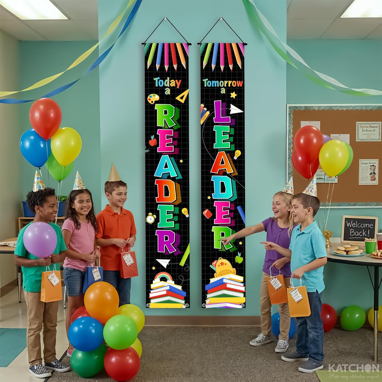 , Back to School Door Banner – 120X20 Inch | Today a Reader Tommorrow a Leader D