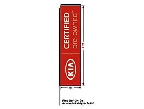 KIA Preowned Rectangular Flag, 15′ Pole and Ground Spike, 3’W x 12’H