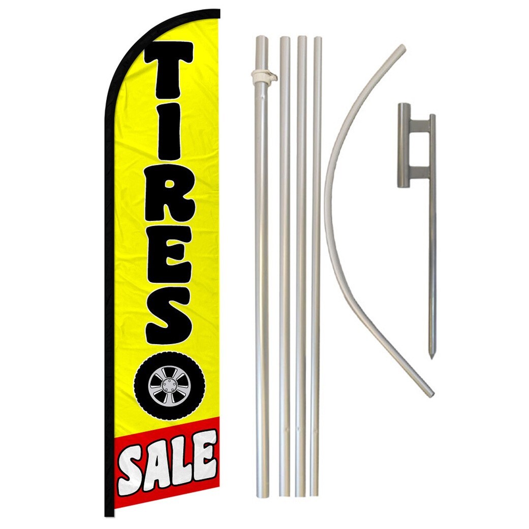 Tires Sale Full Curve Windless Swooper Flag & Pole Kit Wheels