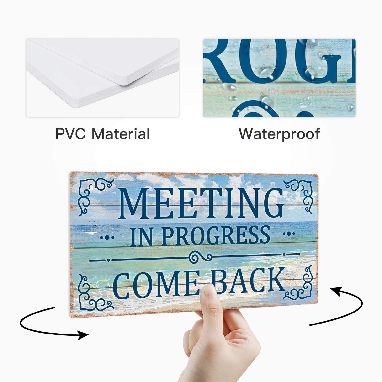 Meeting in Progress Door Sign – Welcome Come in Office Sign for Meeting Room,…