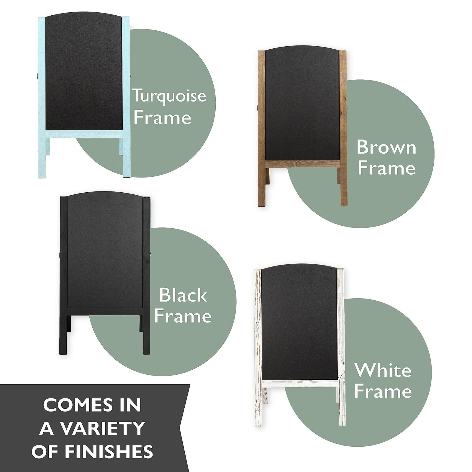 Ilyapa A-Frame Chalkboard Sidewalk Sign – Rounded Top Folding Menu for Restau…