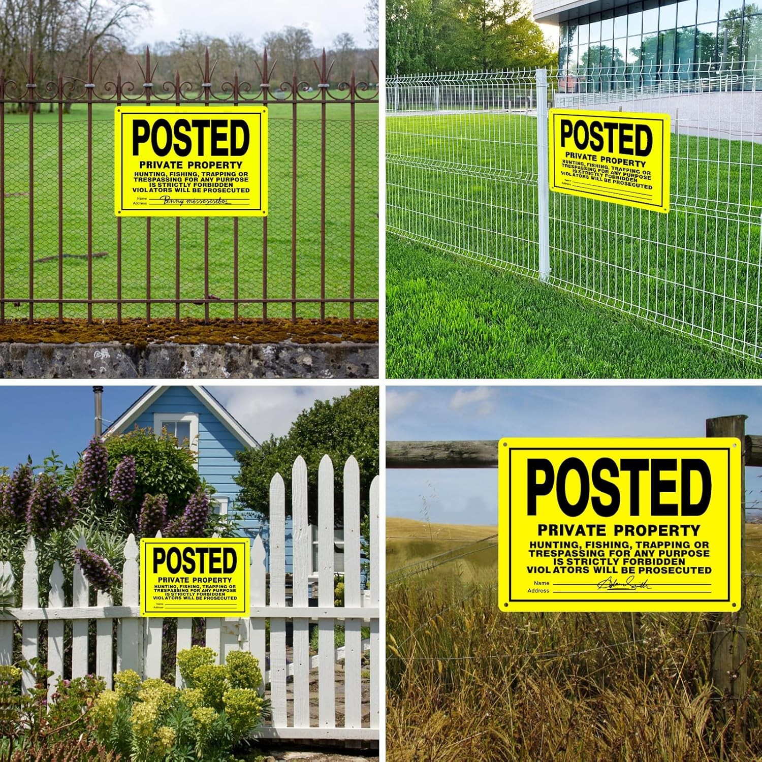 20 Pcs 10″x7″ Posted Signs No Trespassing No Hunting Signs Private Property