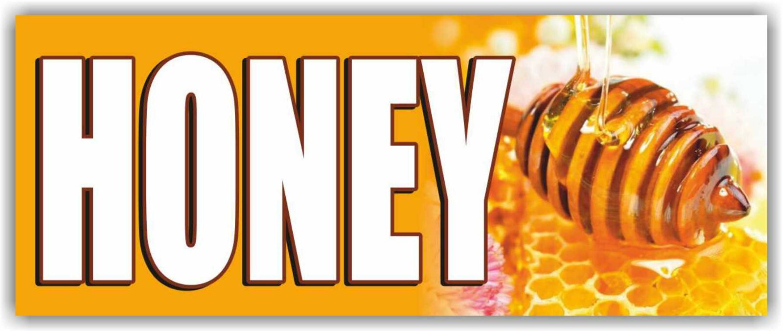 HONEY Advertising Banner Vinyl Mesh Sign local pure raw honeycomb bees homemade