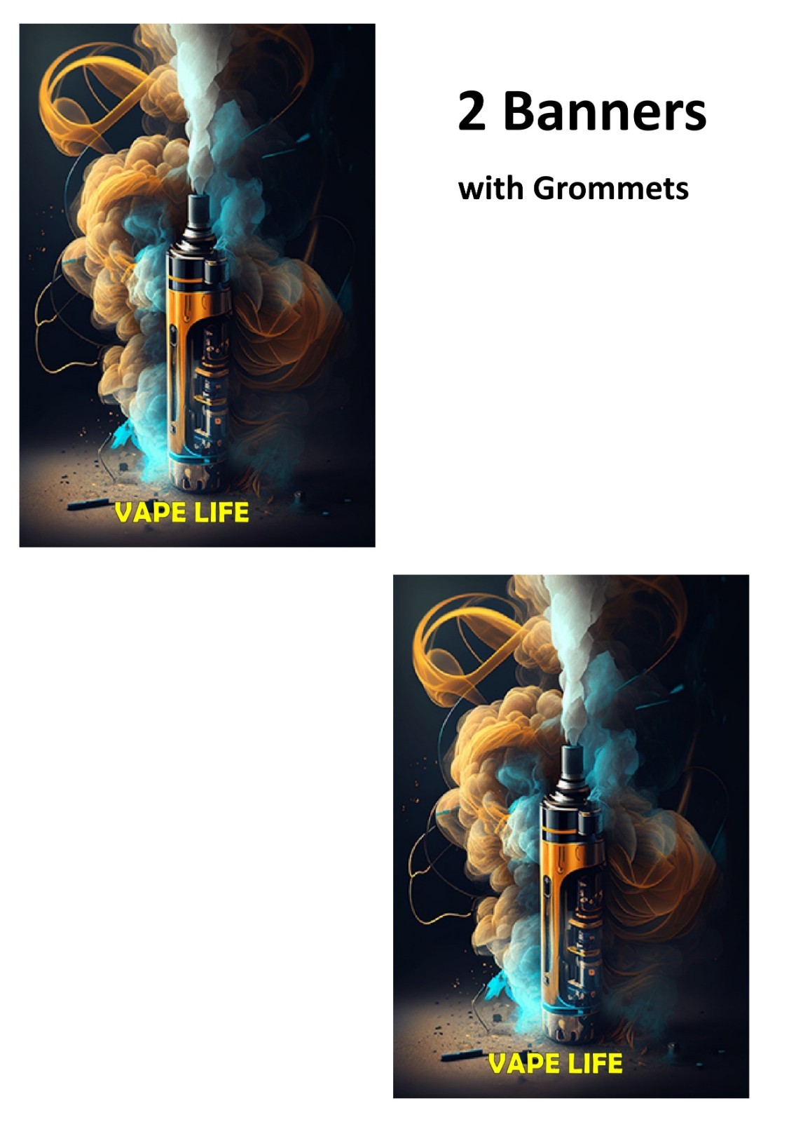 10 banners VAPE life on VAPE SMOKE SHOP Banner Polyester with grommets 2x4ft