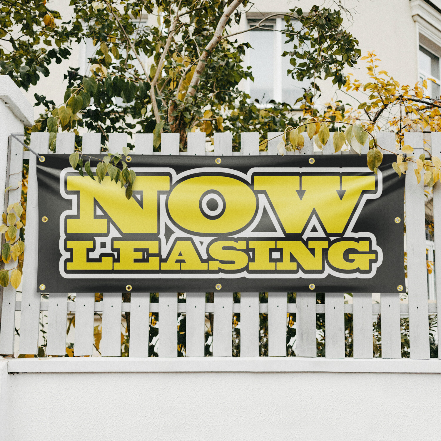 Now Leasing 13 oz Vinyl Banner Sign with Metal Grommets Heavy-Duty Single-Sided