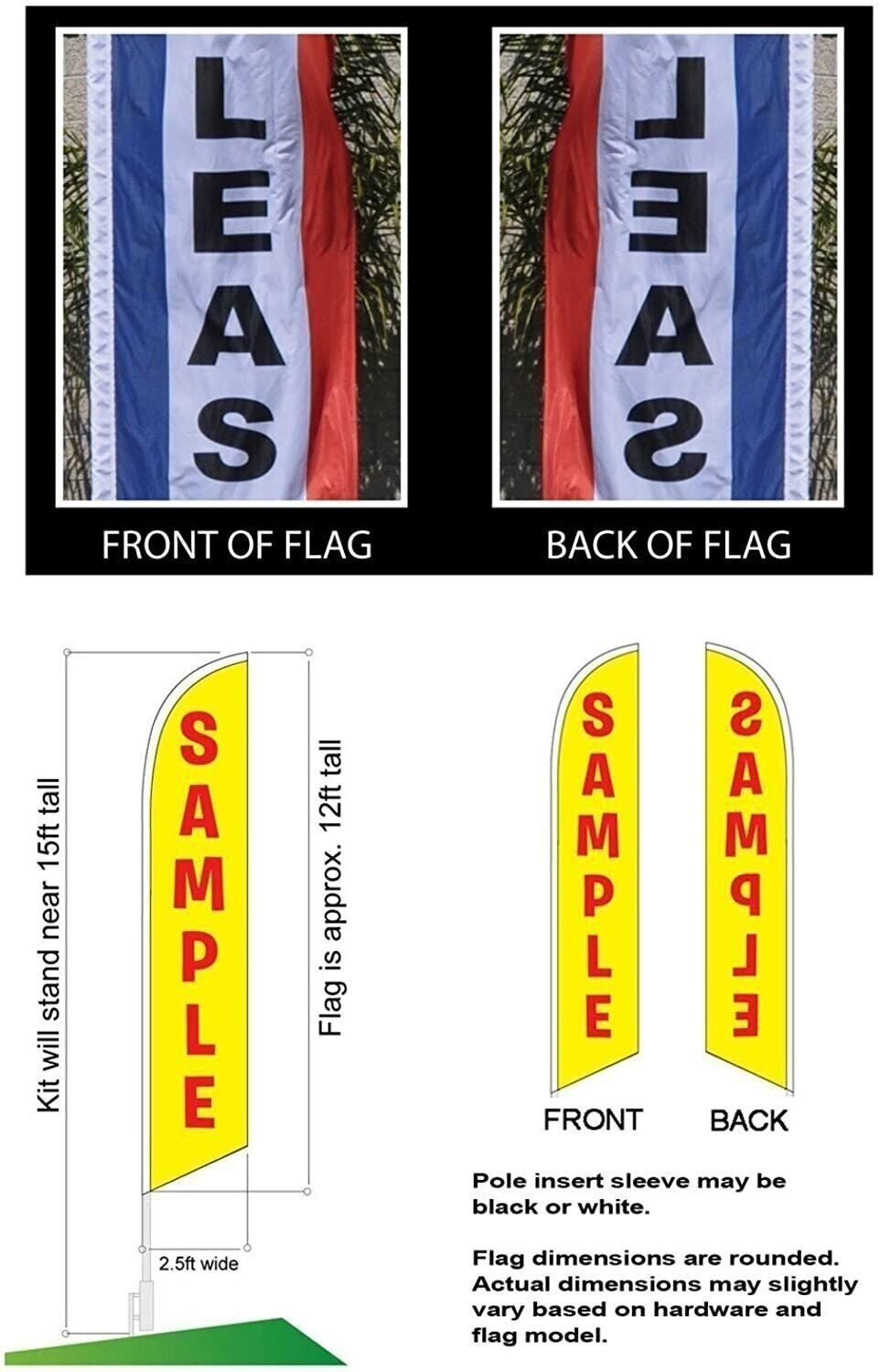 Solid Colored Feather Banner Flag Kit w/Spike