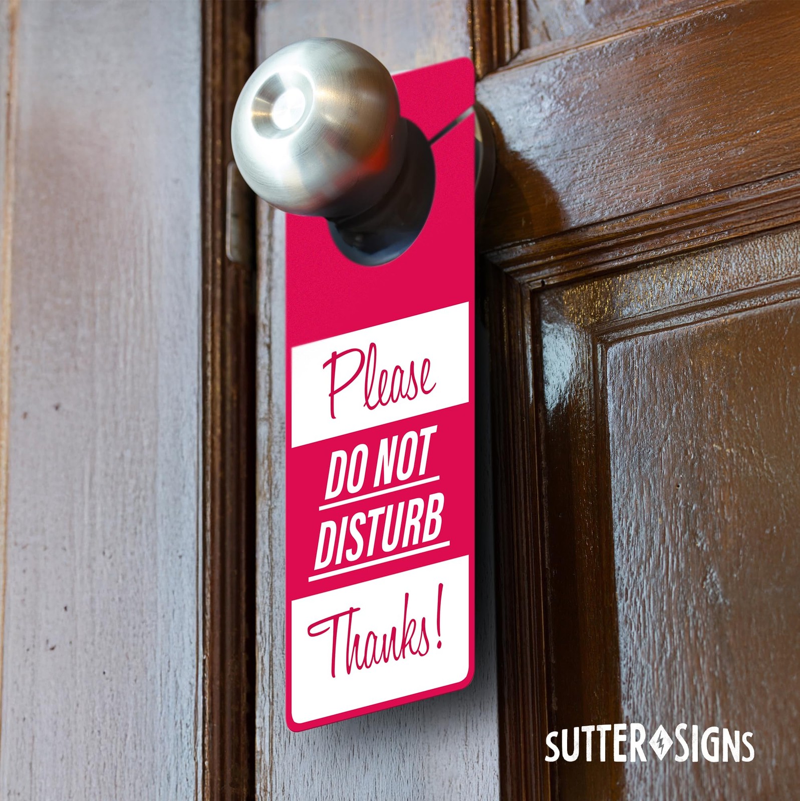 Do Not Disturb Door Hanger Sign 2 Pack Meeting In Progress Red White 9.5×3.8