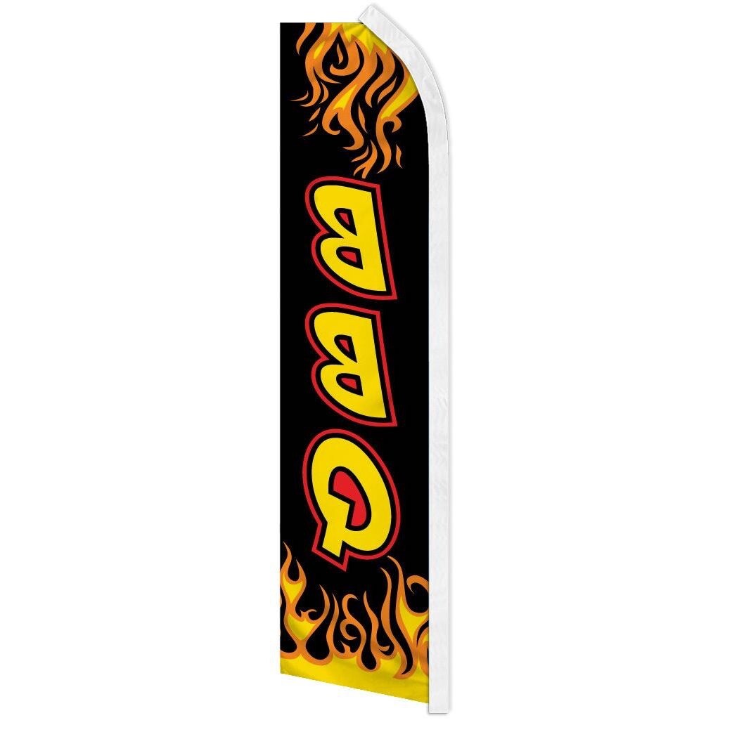 10 x “BBQ” advertising super flag swooper banner business barbecue grill black