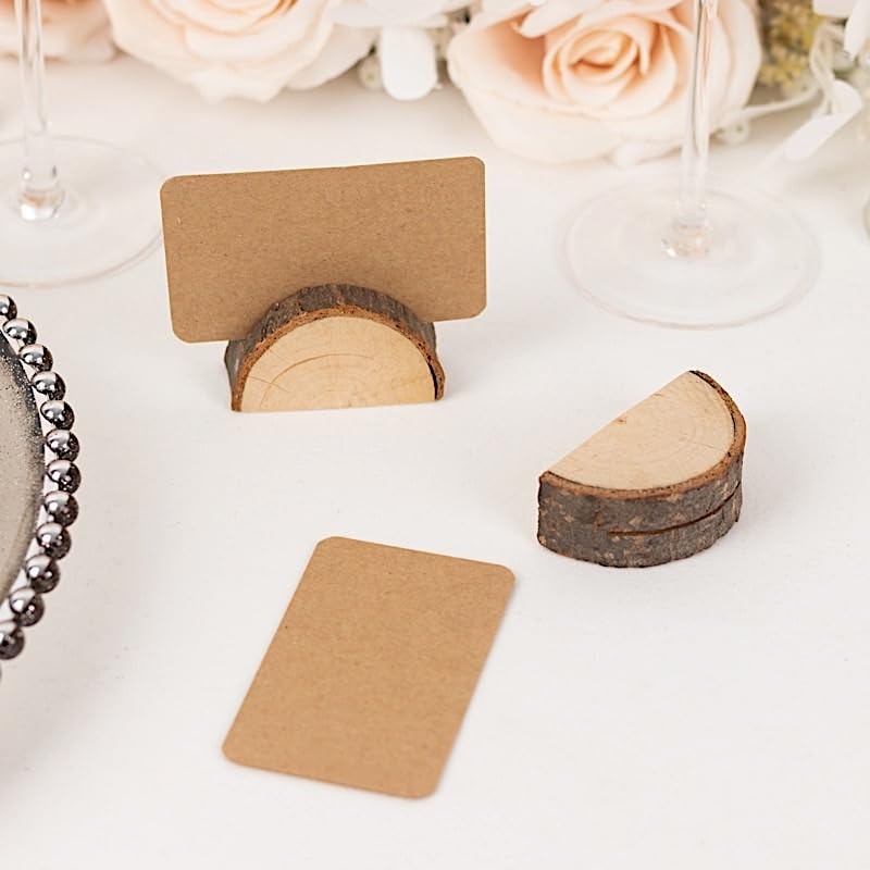 10 Natural 2.5 in Semicircle Wood Table Sign Holders Place 2.5″,