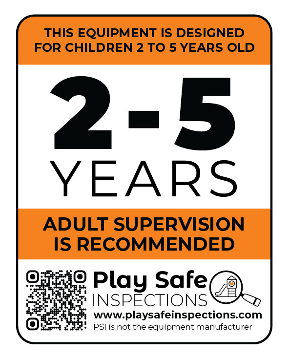 Playground Equipment Sticker Label: Age of Intended User 2 to 5 Years Old