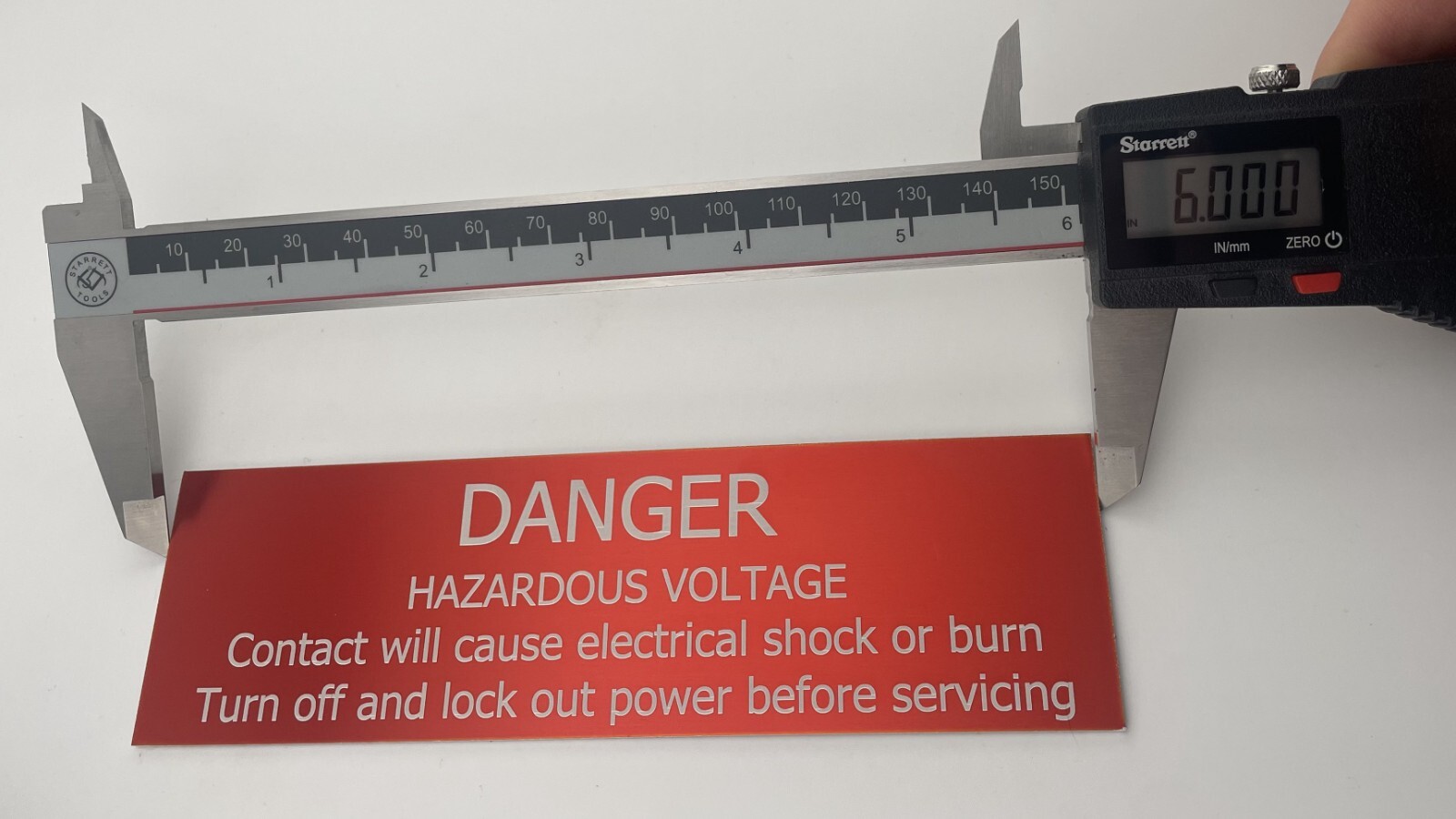 Danger Hazardous Voltage Warning Sign-Electric Shock Risk-Safety Label Tag 6″x2″