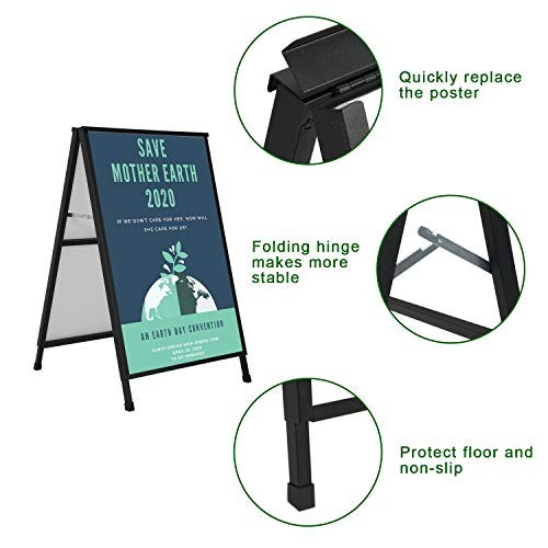 Heavy Duty A-Frame Sidewalk Sign 24×36, Portable Double-Sided Sandwich Board, Me