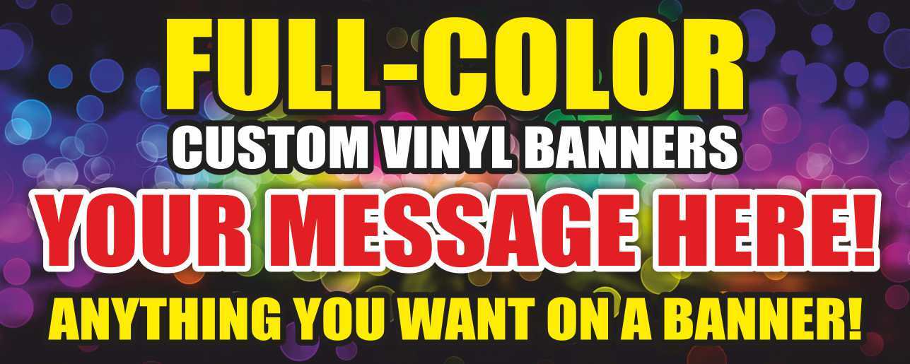 FULL-COLOR CUSTOM VINYL BANNERS YOUR MESSAGE Advertising Mesh Sign Free Design