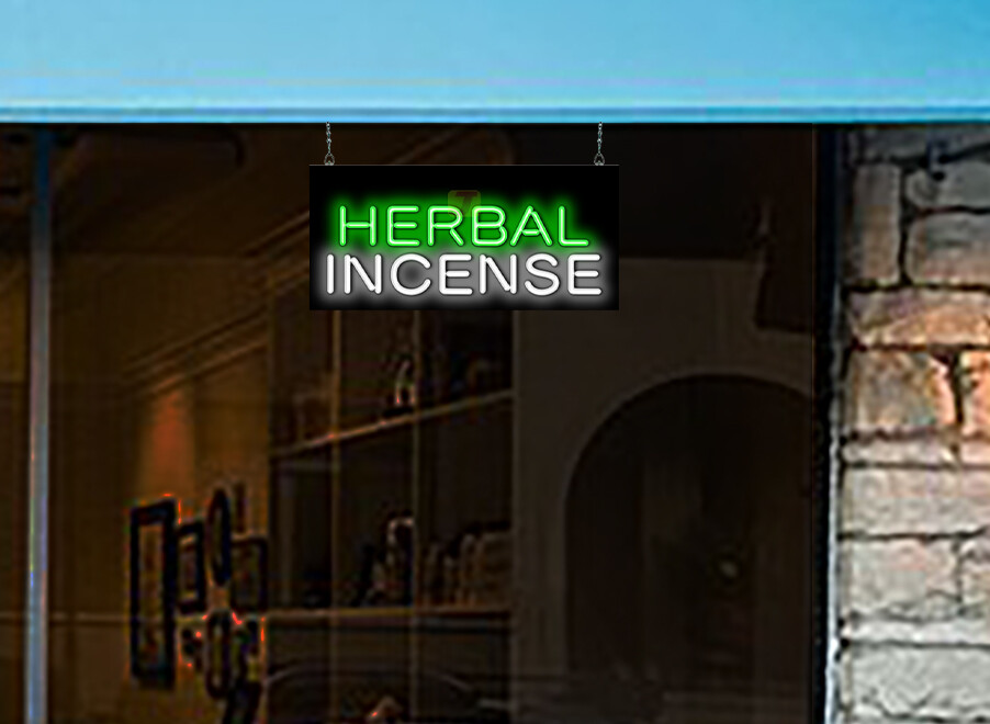 Herbal Incense Neon Sign Hand Bent Easy Installation Advertise