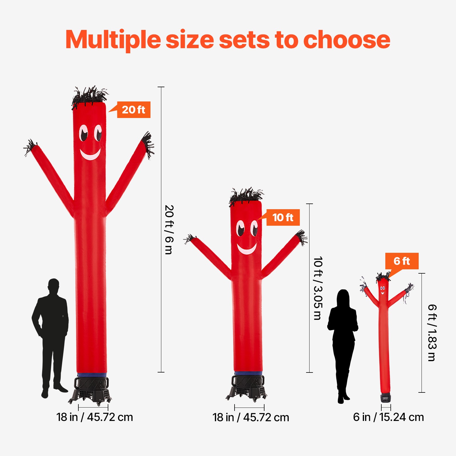 Uimoso 6 ft Wacky Waving Inflatable Tube Man with 1/15 HP Blower Fan