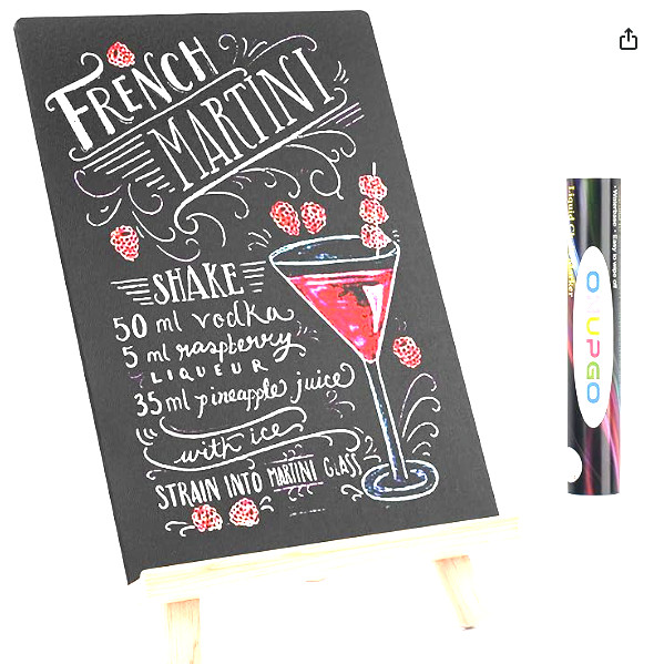ONUPGO Chalkboard Signs with Easel, 8″ x 12″ Food Signs Small Tabletop