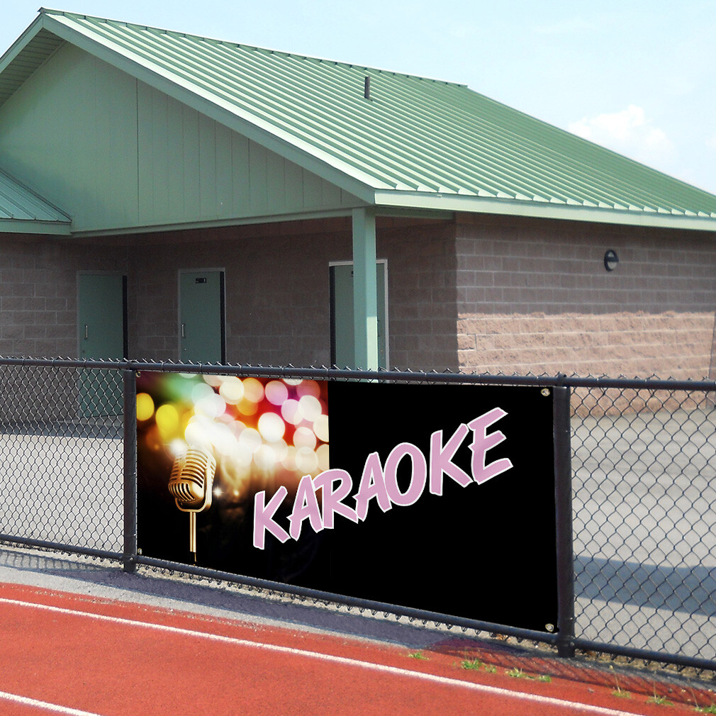 Vinyl Banner Multiple Sizes Karaoke Business Weatherproof Industrial Yard Signs