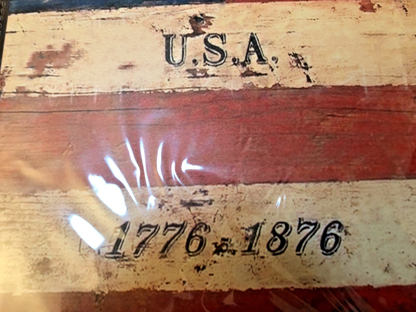 United States Country Flag USA Vintage Look Sign/Poster -100 Year Anniversary