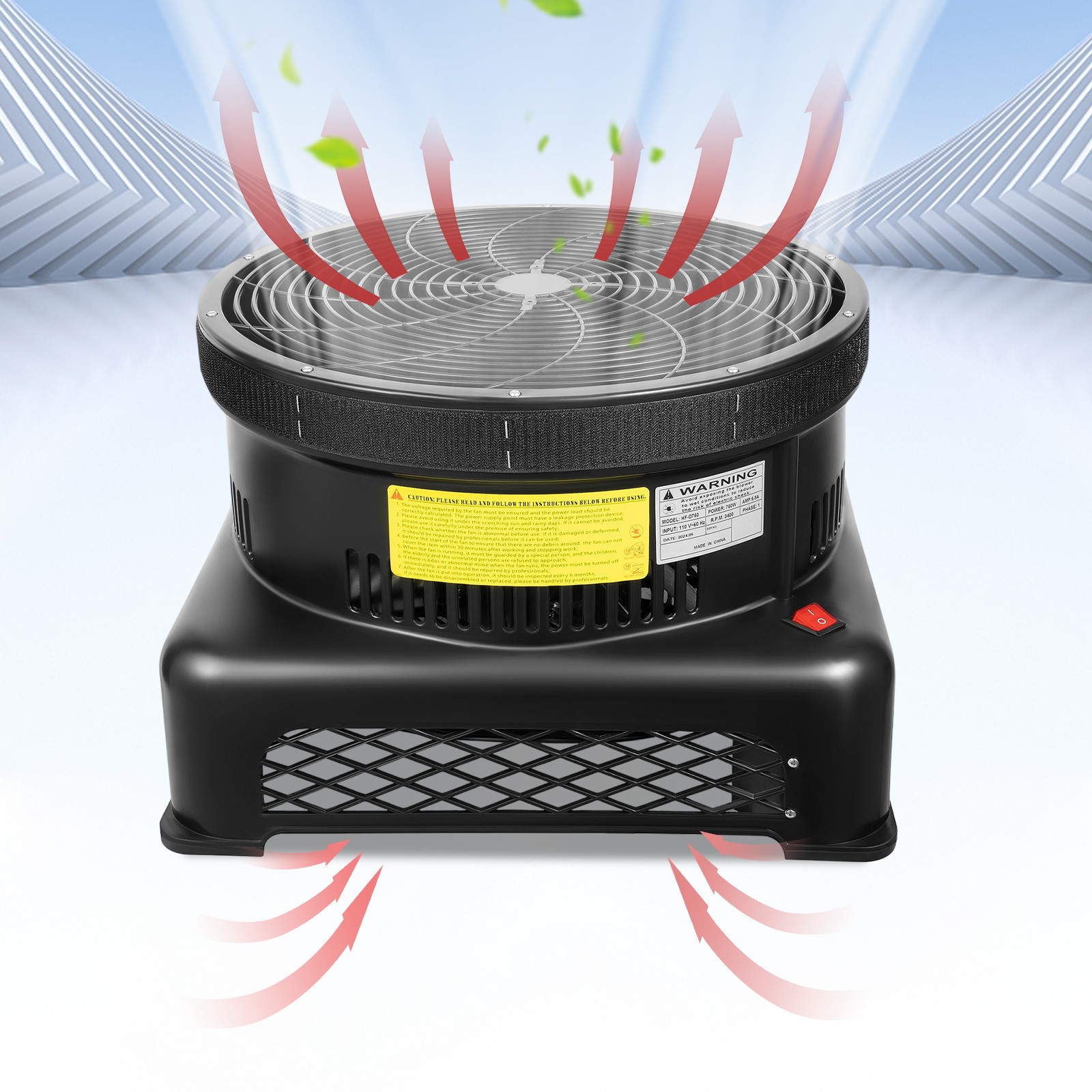 750W 17.7in Air Blower Fan For Inflatable Sky Puppet Wavy Tube Man Dancing Doll