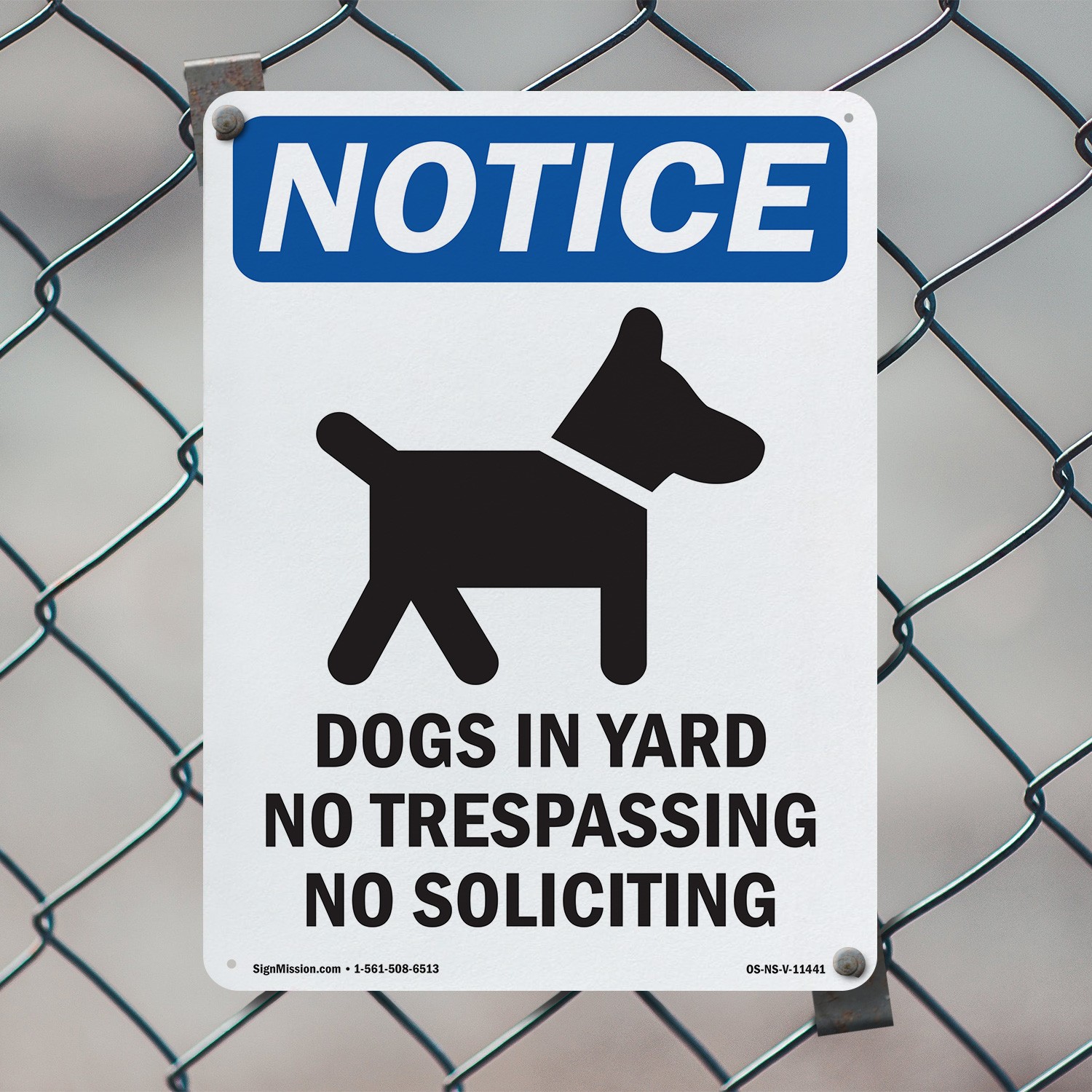 Dogs In Yard No Trespassing OSHA Notice Sign Metal, Plastic, Decal 5 or 10 Pack