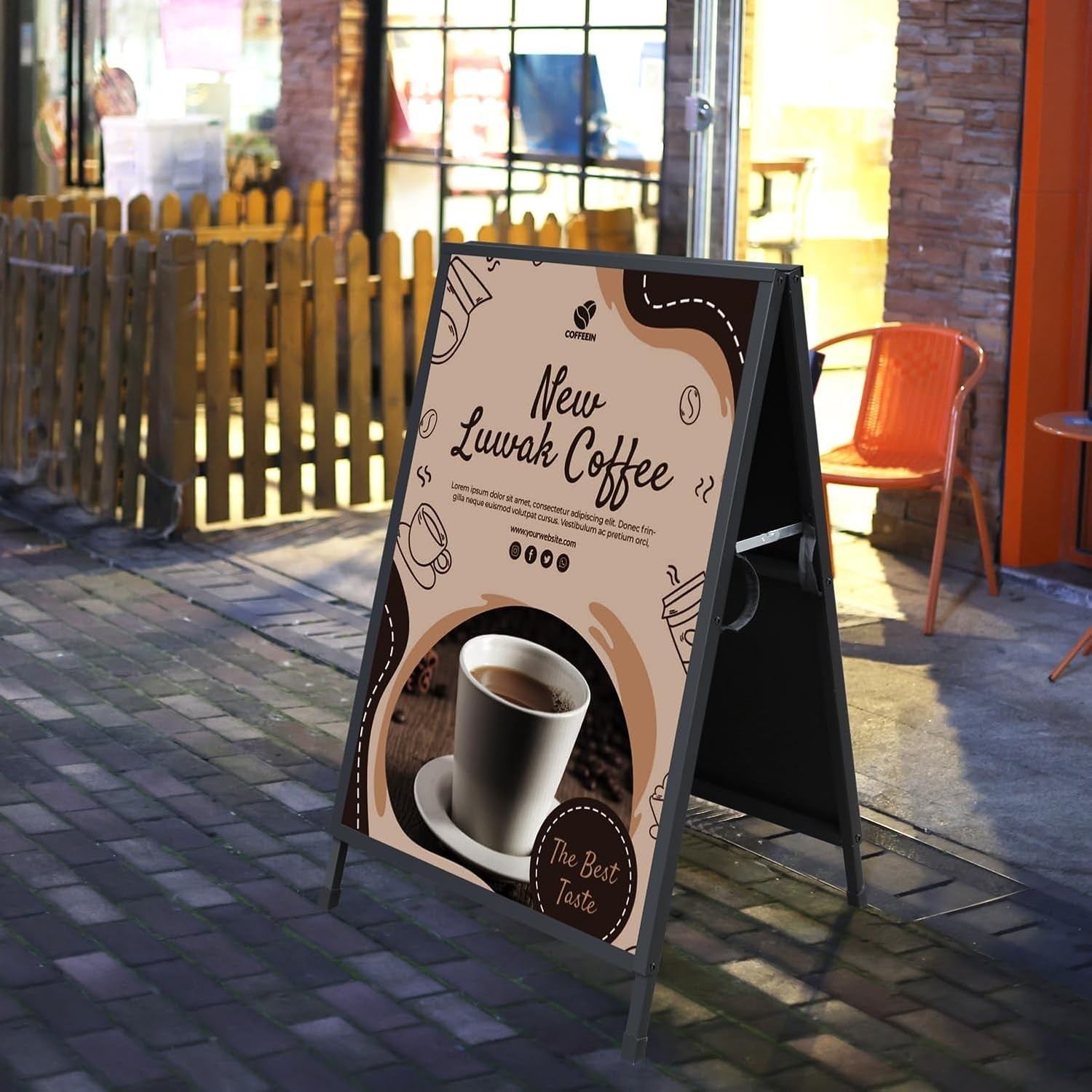 Weather-Resistant A Frame Sign Holder for 24×36 Posters – Portable Display