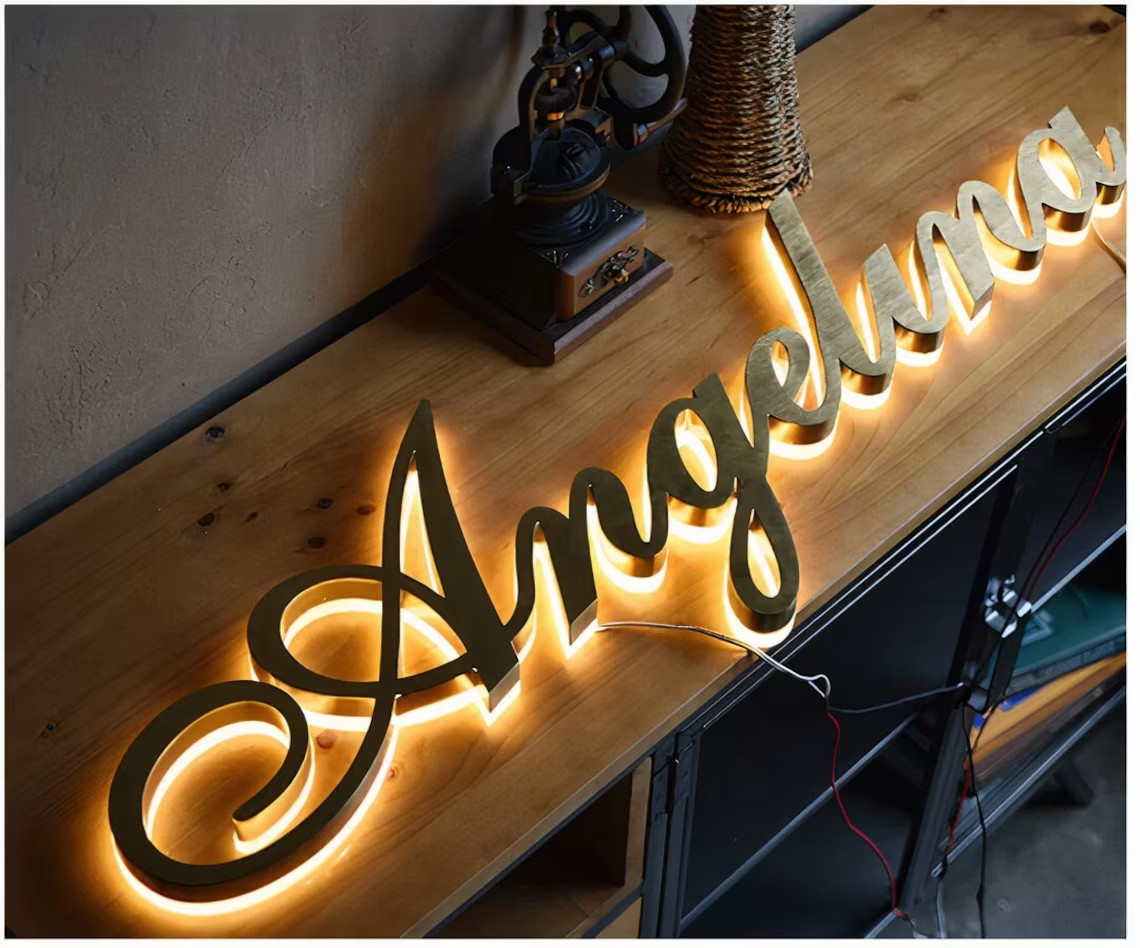 Metal 3D Back lit LED Storefront Business Logo Back light Custom 3D Letter Signs