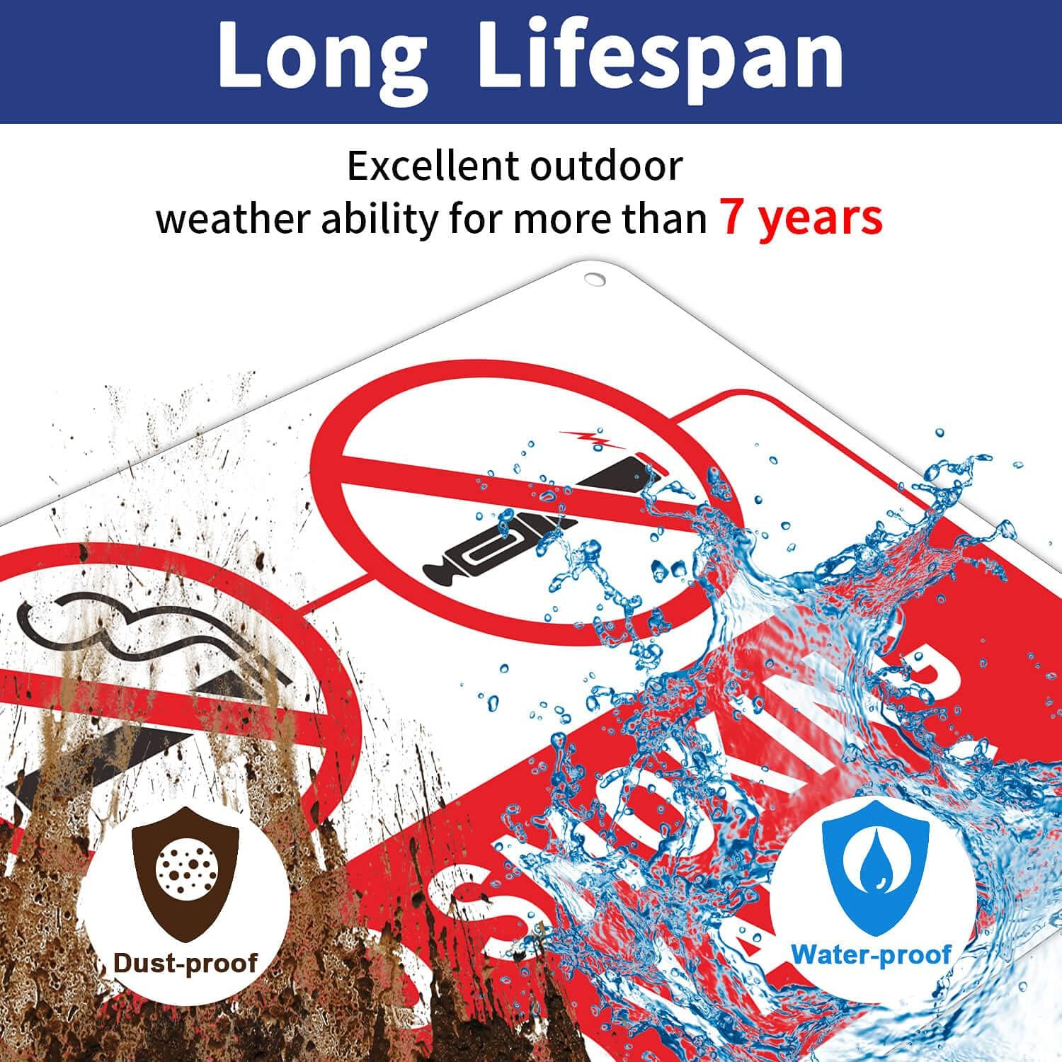 2-Pack No Smoking No Vaping Sign, 10 x 7 Inches Rust Free .040 Aluminum, UV Prot