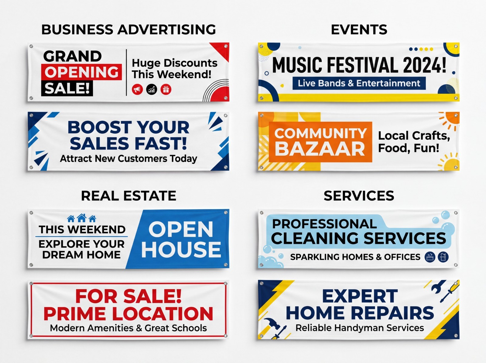 Custom Banner Sign Heavy Duty 13oz Vinyl Waterproof Business Advertising Banner
