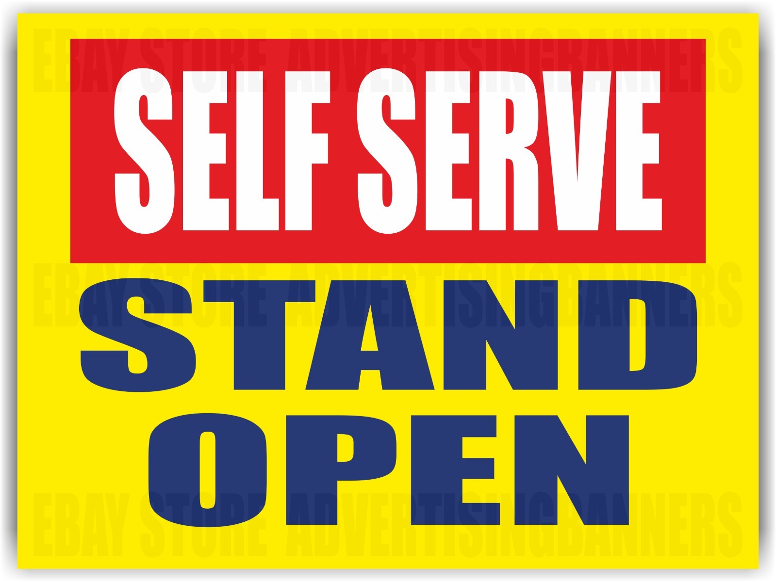 SELF SERVE STAND OPEN Yard Sign with H-Stakes VEGETABLE BASKET CHICKEN EGGS