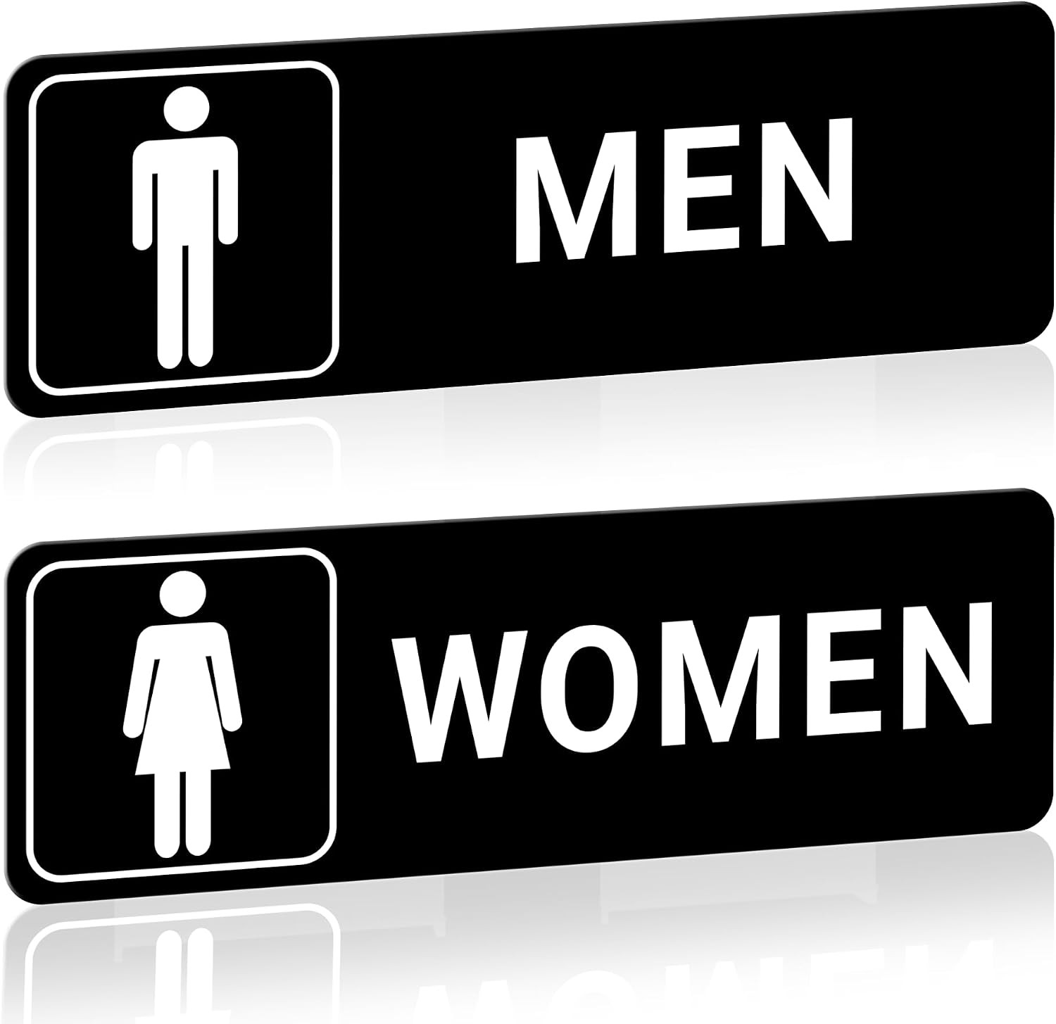 Restroom Sign – (2 Pack) Signs for Business with Strong Self-Adhesive, Bathroom