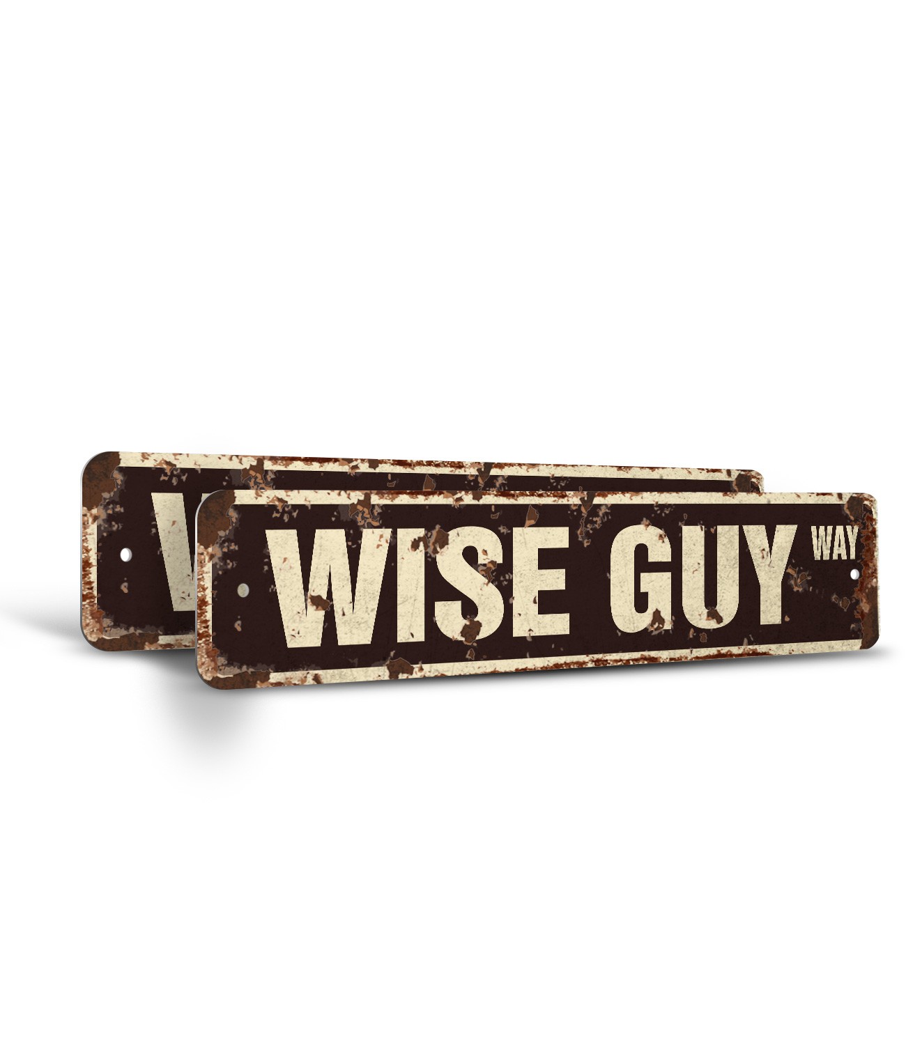 WISE GUY Vintage Style Rustic Street Sign Metal hood mob gang mafia gangster
