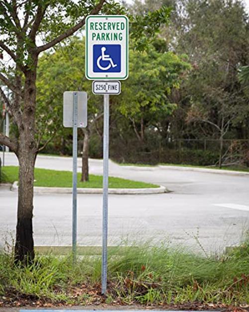 Handicap Parking Sign – 18 x 12 Inch Aluminum With ADA Assorted Colors