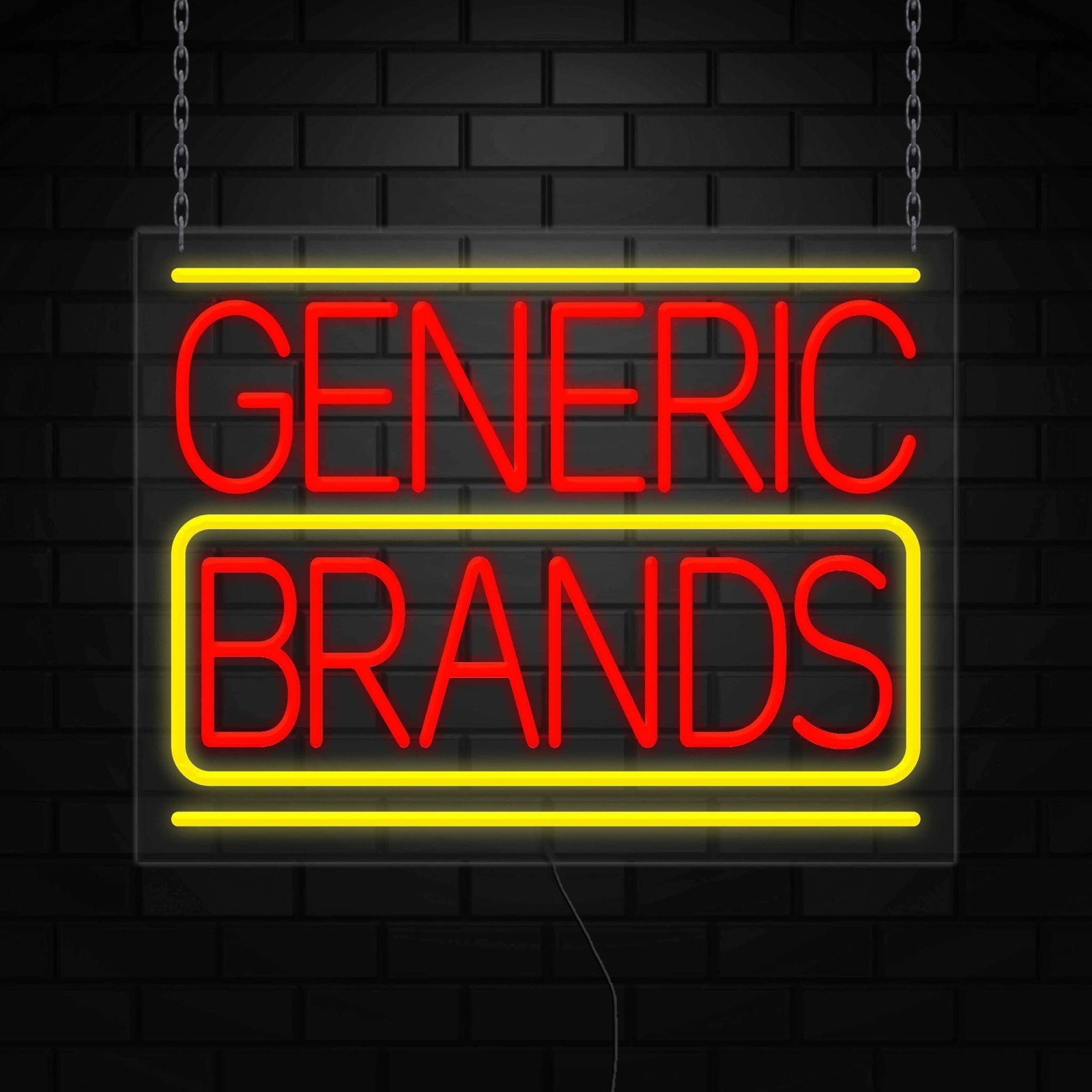 Generic Brands Neon Sign for Retail Displays | LED Flex Neon | 24″W x 18″H x 1″D