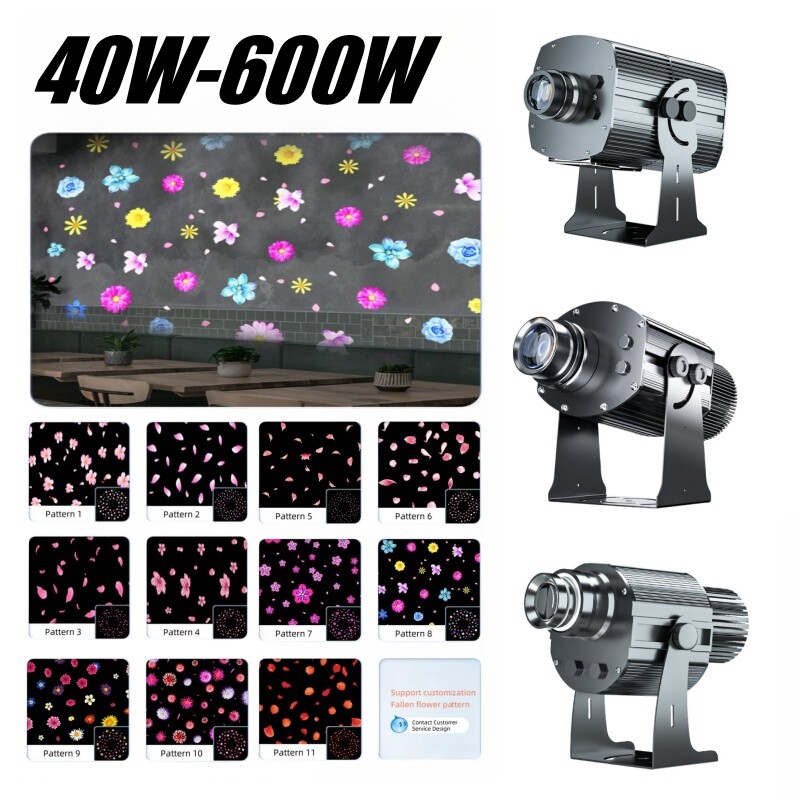 40W-600W Customize Falling Flower Gobo Projector Lamp with Dynamic Pattern