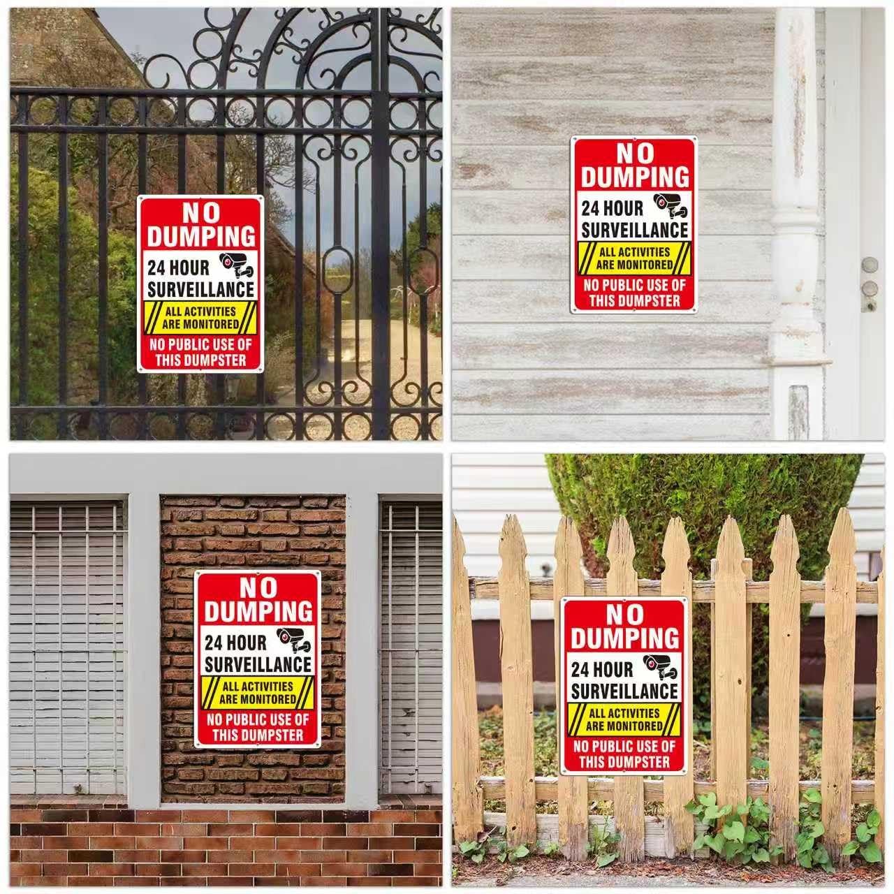 (2 Pack) No Dumping Signs, No Public Use of Dumpster Sign, No Illegal Dumping…