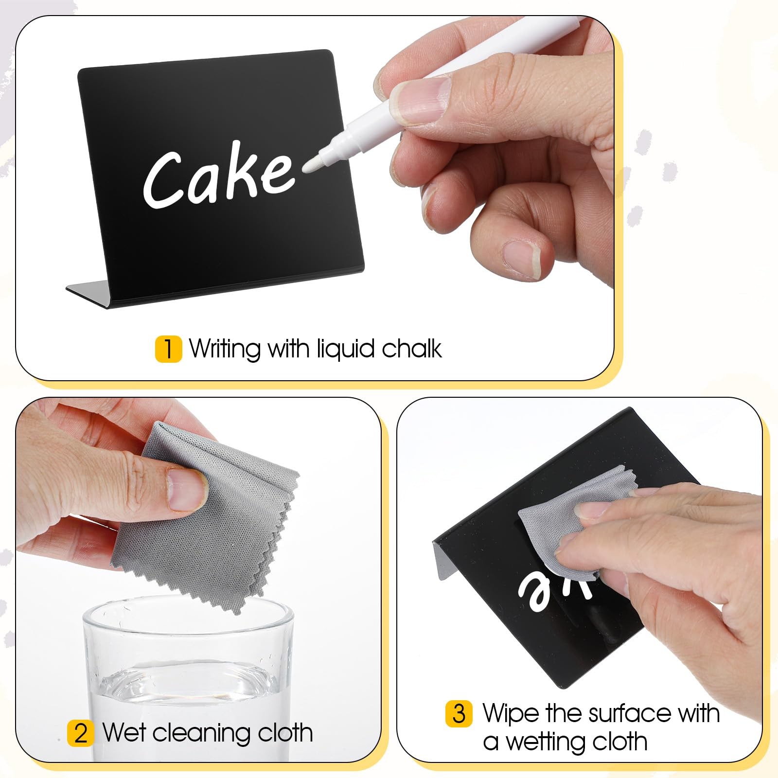50 Pack Food Labels for Party Buffet, 4″ x 3″ Mini Chalkboard Signs for Food,…