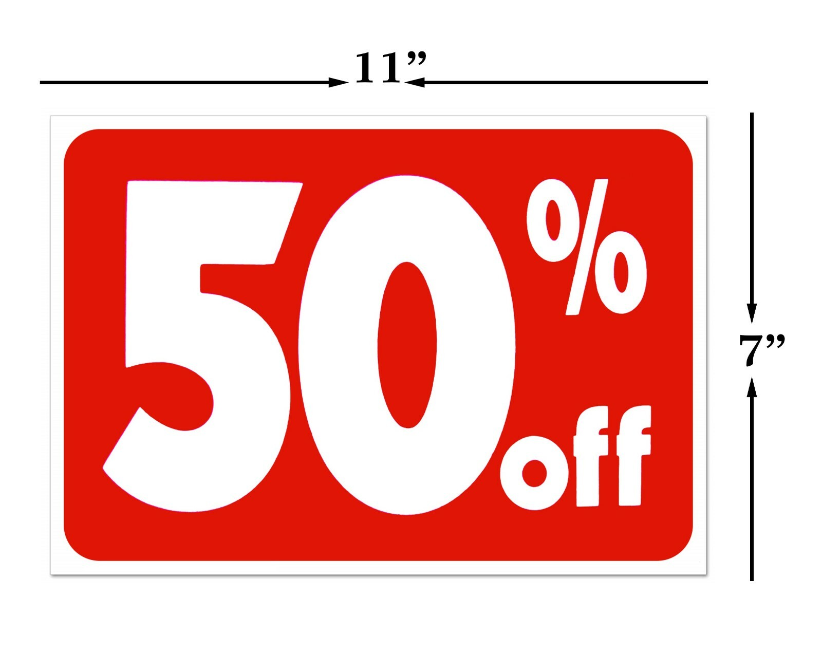 50% Off Sale Sign Business Retail Store Shopping Message Sign Durable Plastic