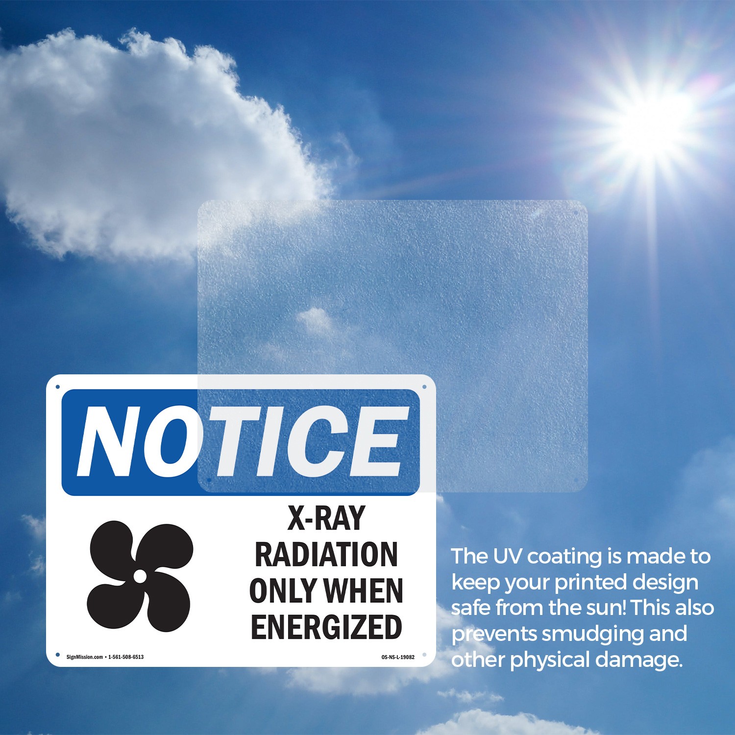 X-Ray Radiation Only When Energized OSHA Notice Sign Or Decal – 5 or 10 Pack