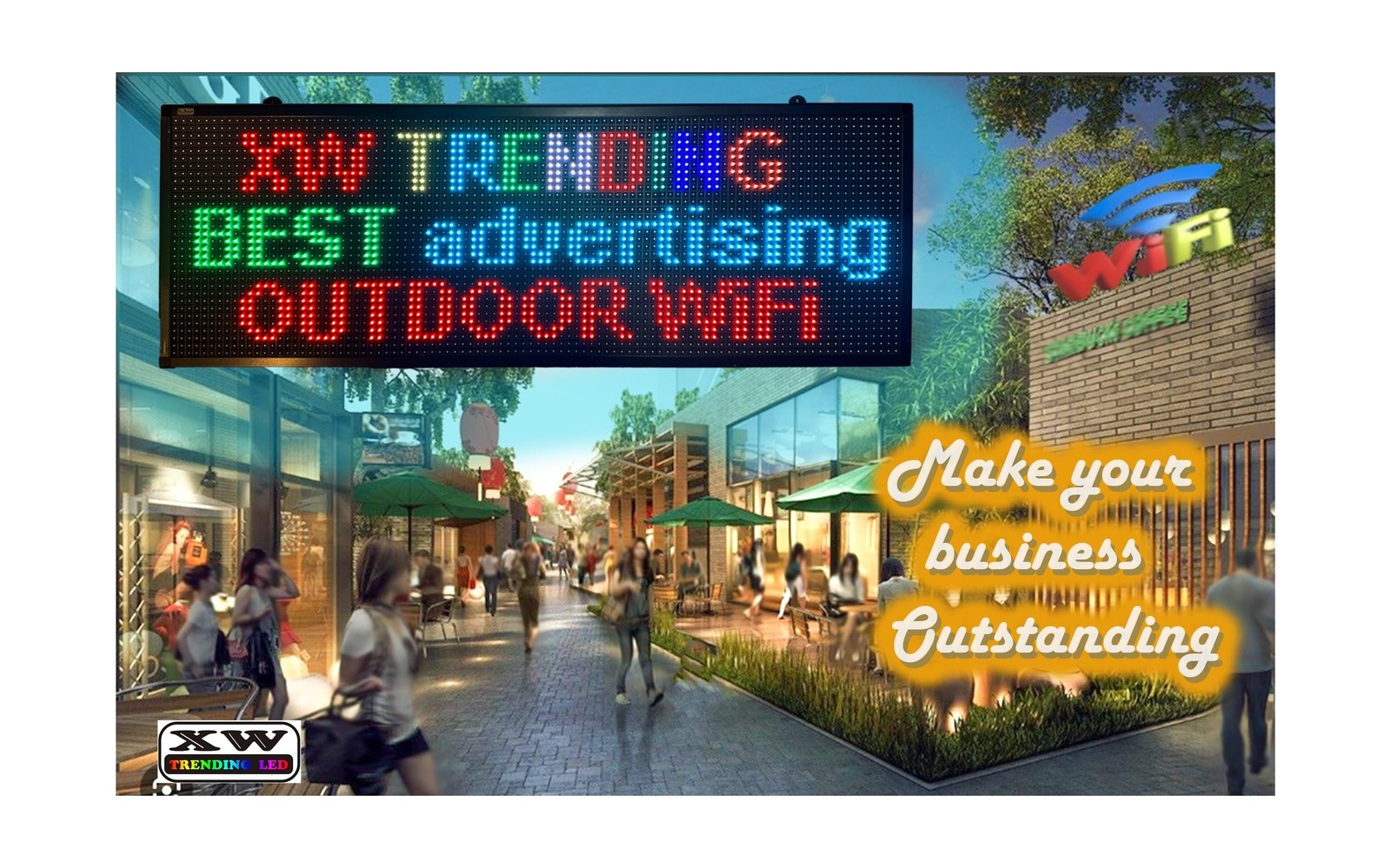 LED sign, scrolling sign 40″ x 14″, WiFi perfect tool for advertising, color …