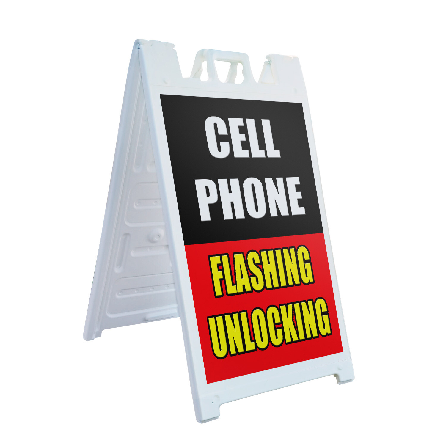 A-frame Sidewalk Cell Phone Flashing Unlocking 24″ x 36″ Double Sided A-Frame Si