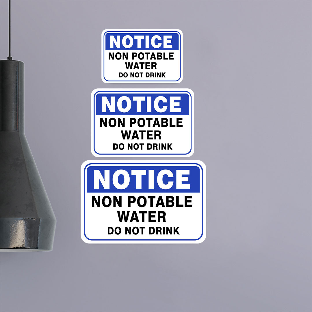 Classic Framed Plus Notice Non Potable Water Do Not Drink Door or Wall Sign |