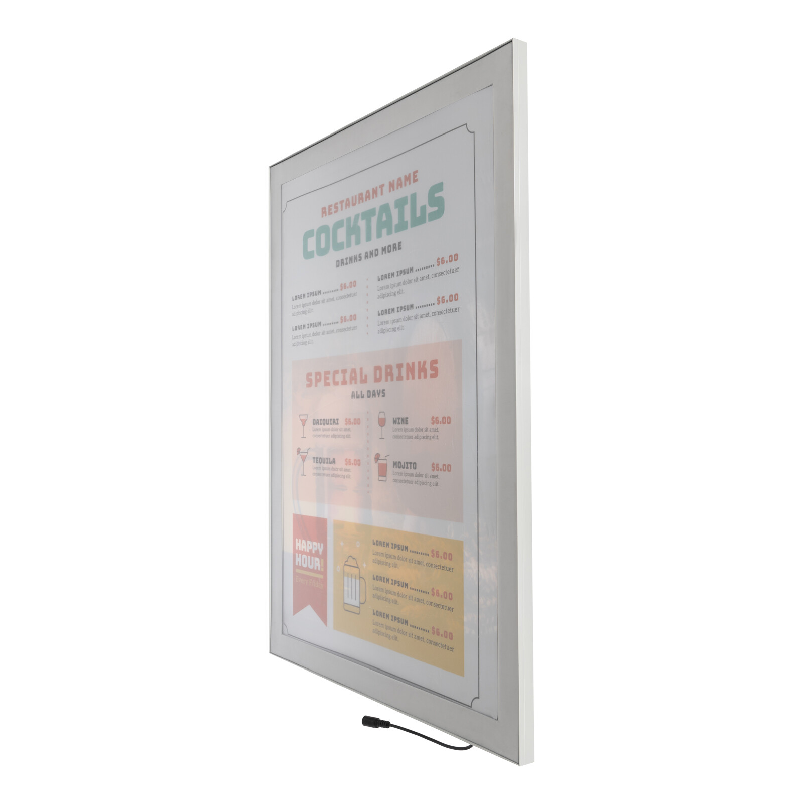 Movie Poster Frame LED Light Box Wall Mounted Menu Photo Sign Display Holder