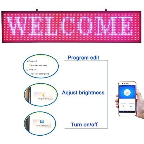 LED Full Color Scrolling Advertisement Display Banner (Indoor – 40″ x 14″)