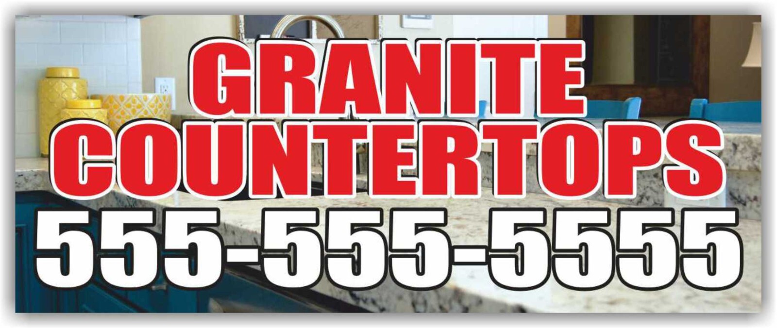GRANITE COUNTERTOPS Advertising Banner Vinyl Mesh Sign Custom Furniture Kitchen