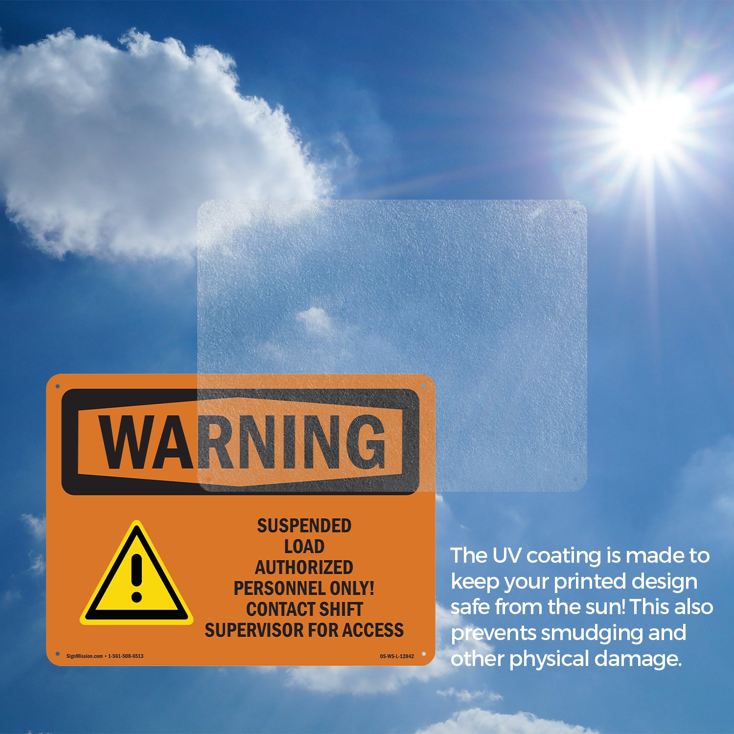 Suspended Load Authorized Personnel Only OSHA WARNING Sign, Decal 5 or 10 Pack