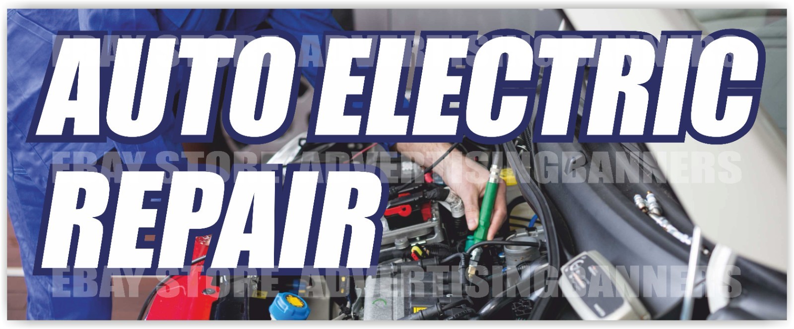 AUTO ELECTRIC REPAIR Advertising Banner Vinyl Mesh Sign mechanic service garage