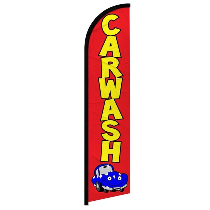Hand Car Wash Services Variations Windless Full Sleeve Advertising Banner Flags