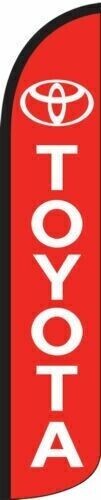 2 Pack Toyota Red/White Windless Full Sleeve Swooper Flag Feather Banner-New